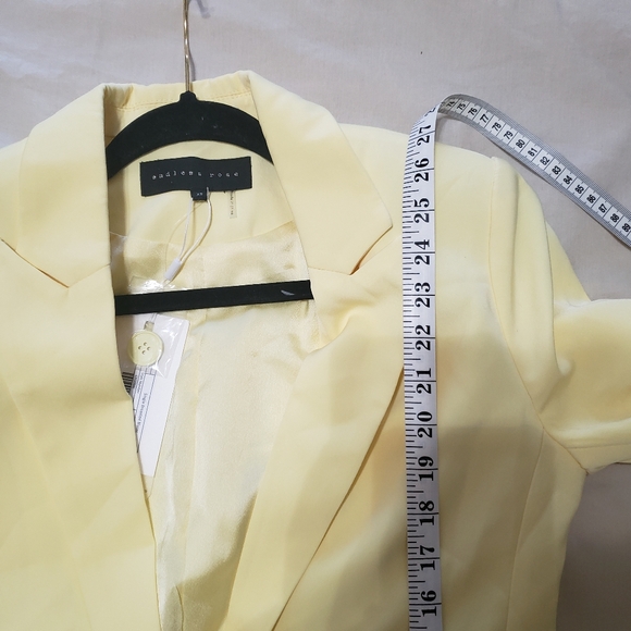NWT Endless Rose Single Breasted Blazer Lemon Butter Yellow XS - Picture 9 of 9
